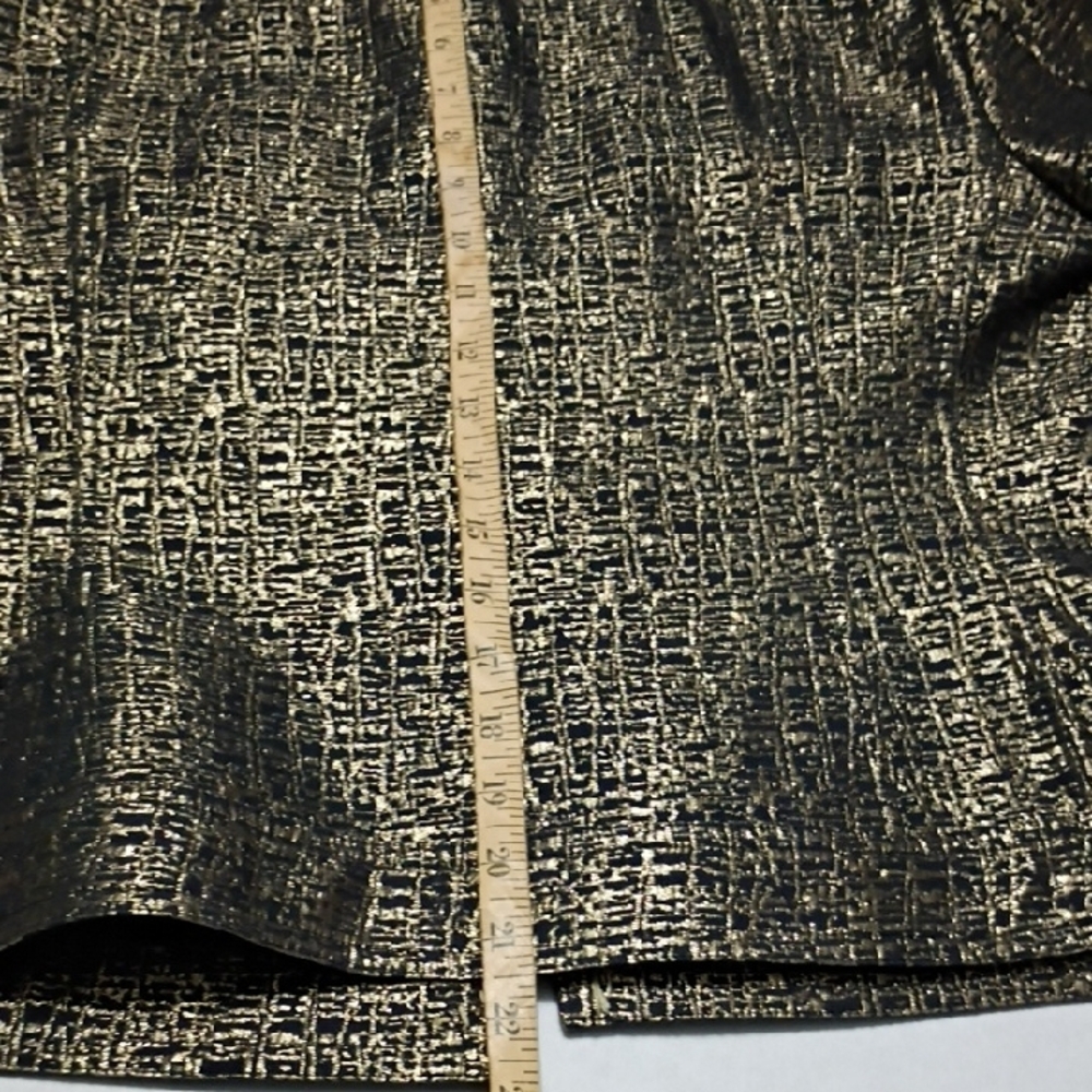 Ruby Rd. Metallic Gold Blazer With Snaps Size 12 - Picture 10 of 11